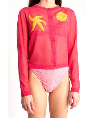 Em on Holiday Starfish Knit Cardigan - Pink