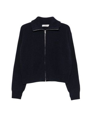 Jucca Ribbed-Knit Zip-Through Knit - Blue