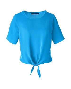 Devon & Jones Perfect Fit Tie Front Blouse - Blue