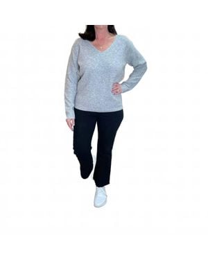 Skies Are Blue Biggest Fan V Neck Sweater - Blue
