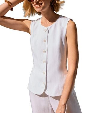 J.McLaughlin Dune Linen-Blend Vest - White