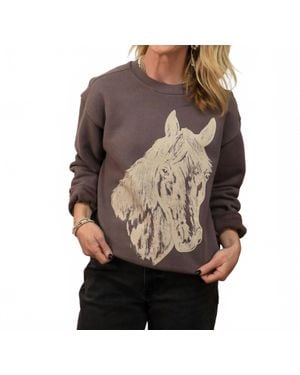 PEOPLE OF LEISURE Stallion Crewneck Sweatshirt - Brown