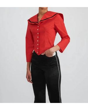 BATSHEVA Skipper Blouse - Red