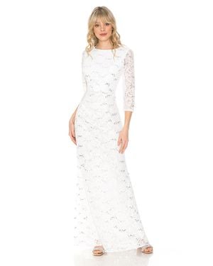 TRUEDAMES Plus Size Long Sleeve Lace Mother Of Bride Dress - Pink