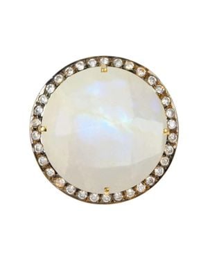 Liv Oliver 18K Moonstone & Cz Statement Ring - Metallic