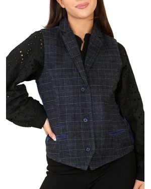 TruClothing Tweed Check Waistcoat - Black