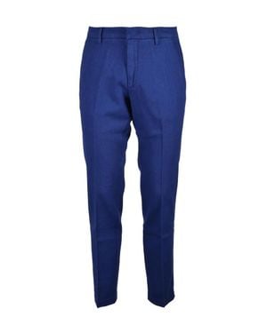 BRO-SHIP Cotton Stretch Pants With Functional Design - Blue
