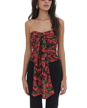 For Love & Lemons Abby Strapless Top - Red