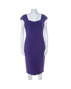 ESCADA Crepe Pleated Bodice Detail Sleeveless Danicara Dress - Purple