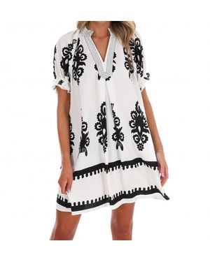 Umgee Summer Story Print Mini Dress - Black