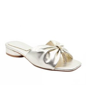 KOKO + PALENKI Tara Metallic Slide Sandal - White