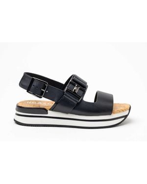 Hogan Flatform Sandals - Black