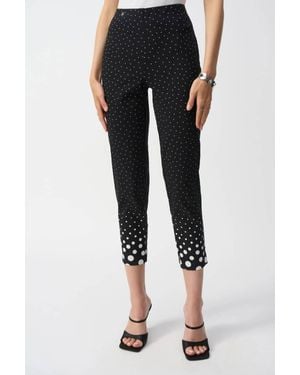 Joseph Ribkoff Polka Dot Capri Pants - Black