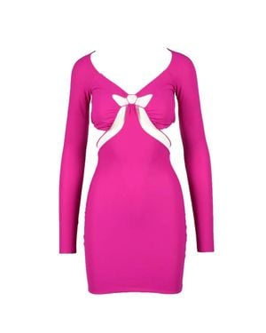 Amazuìn Fuchsia Mini Dress With Cut-Out Details - Pink