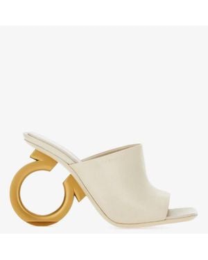 Ferragamo Ferragamo Elina 105 Gancini-Heel Mules - Natural