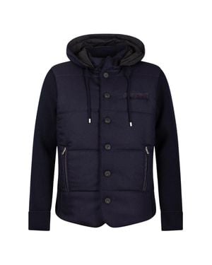 Gran Sasso Padded Drawstring Hooded Jacket - Blue