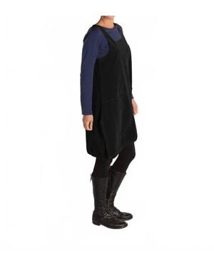 cut-loose Pinafore Mini Cord Dress - Blue