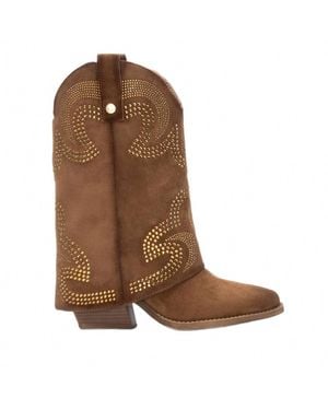 Xti 144467 Block Heeled Booties - Brown