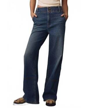 Pilcro The Knit High Rise Wide-Leg Trouser Jeans - Blue