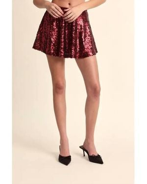 Sky To Moon Sequined Mini Skort - Pink