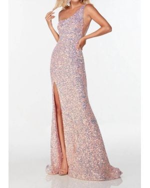 Alyce Paris One Shoulder Sequin Prom Dress - Pink