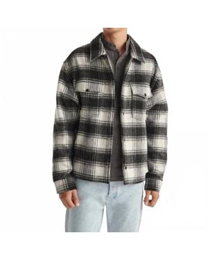 The Kooples Wool Jacket With Check Motif - Black