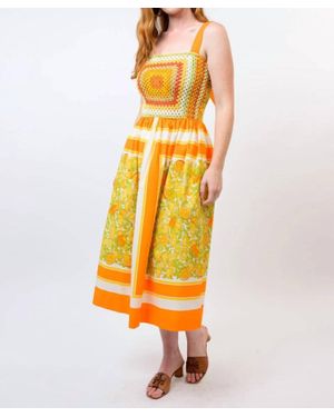 Uncle Frank Citrus Fruit Midi Dress - Orange