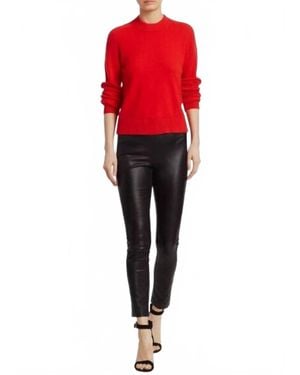 Rag & Bone Simone Genuine Leather Slim Pants - Red