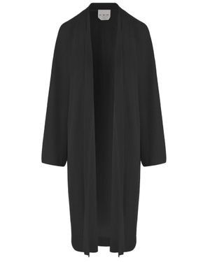 Sa Su Phi Long Open Cashmere And Silk Knit Cardigan - Black