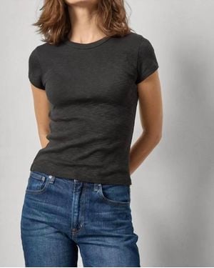 Lilla P Ribbed Slub Crewneck Tee - Black