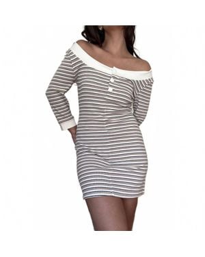 Et Clet The Chestnut Boat Neck Mini Dress - Gray
