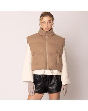 TRUEDAMES Solid Knit Padded Vest - Black