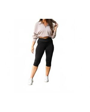Julia Rose Lillian Sculpting Crossover Capri Pants - Black