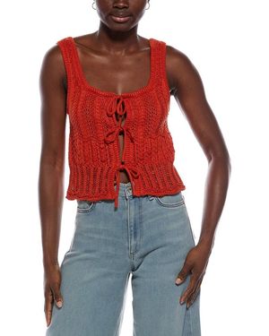 Madewell Daisy Tie Lace Stitch Tank - Red