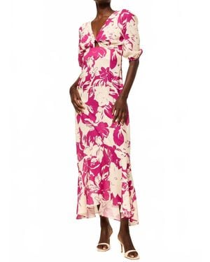 MISA Los Angles Wallis Dress Flora Linen - Pink