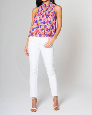 Lavender Brown Alia Sleeveless Top - White