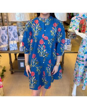 Thml Floral Button Down Dress - Blue