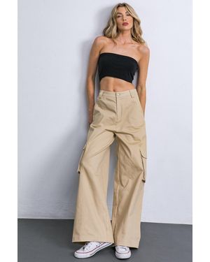 TRUEDAMES Adorable Posh Woven Cargo Pants - Natural