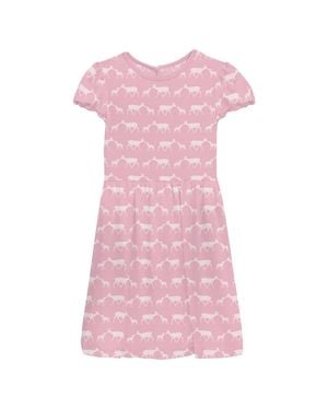 KICKEE Baby Girl's Flutter Sleeve Twirl Dress - Pink