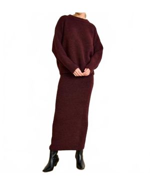 Line & Dot Hart Sweaters Skirt - Red