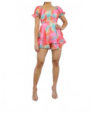 SurelyMine Multi Colored Ruffle Detail Romper