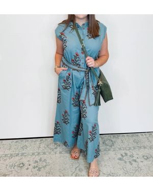 Ivy Jane Block Print Jumpsuit - Blue