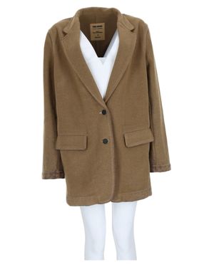 Uma Wang Notched Lapel Wool-Blend Blazer - Natural