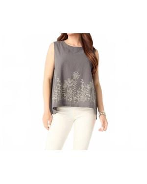 Coco + Carmen Ava Floral Embroidery Tank Top - Black