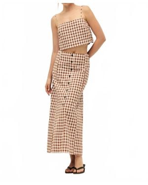 Elodie Bruno Bianca Gingham Crop Top - Brown