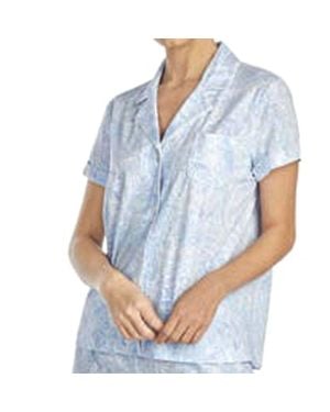 Ralph Lauren Printed Short Sleeve Pajama Top - Blue
