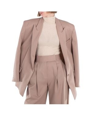 The Attico Glen Oversize Blazer Jacket - Brown