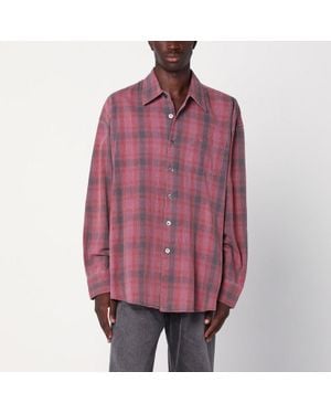 Our Legacy Cotton Flannel Checked Shirt - Red