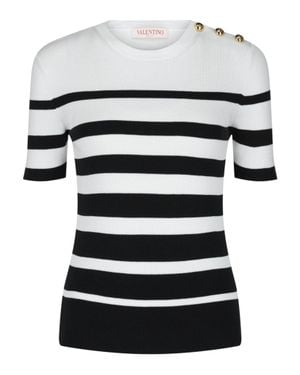 Valentino Striped Sweater - White