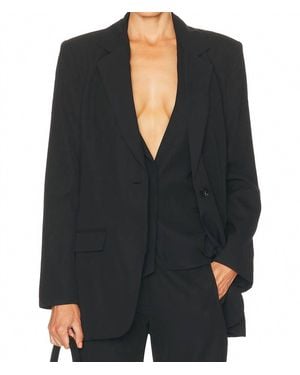 St. Agni Double Layer Blazer & Top - Black